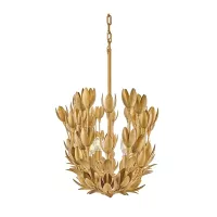 Lampa wyspowa Flora - 10 źródeł światła - Oksydowane złoto