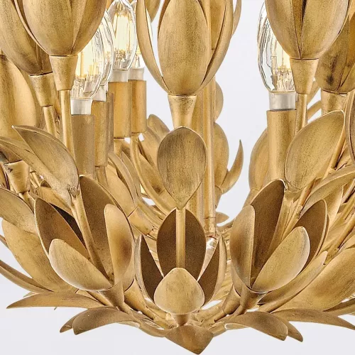 Lampa wyspowa Flora - 10 źródeł światła - Oksydowane złoto