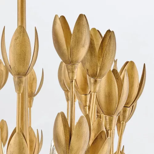 Lampa wyspowa Flora - 10 źródeł światła - Oksydowane złoto