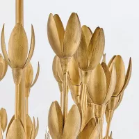 Lampa wyspowa Flora - 10 źródeł światła - Oksydowane złoto