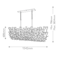 Lampa wyspowa Flora - 10 źródeł światła - Oksydowane złoto