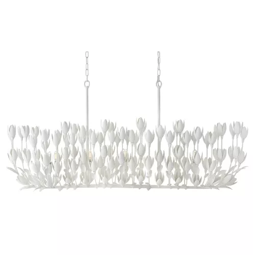 Lampa wyspowa Flora - 10 źródeł światła - Tynk strukturalny