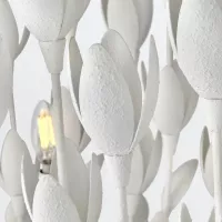 Lampa wyspowa Flora - 10 źródeł światła - Tynk strukturalny
