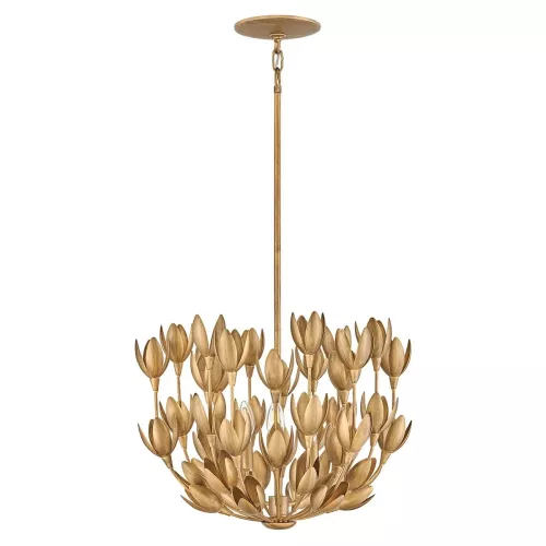 Lampa wisząca Flora - 3 źródła światła - Oksydowane złoto