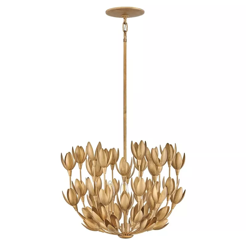 Lampa wisząca Flora - 3 źródła światła - Oksydowane złoto