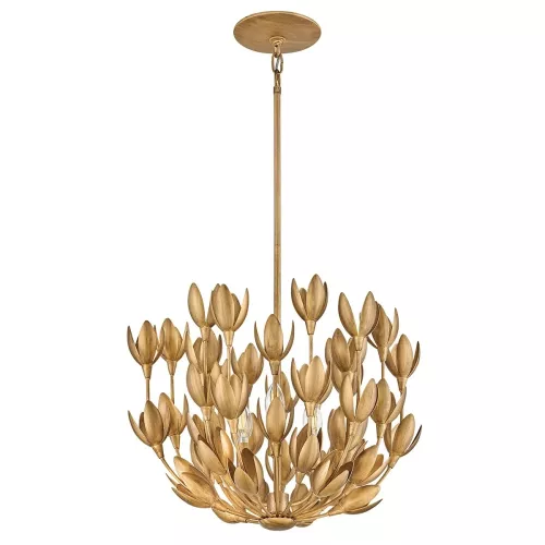 Lampa wisząca Flora - 3 źródła światła - Oksydowane złoto