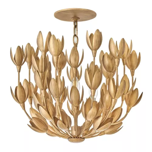 Lampa wisząca Flora - 3 źródła światła - Oksydowane złoto