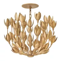 Lampa wisząca Flora - 3 źródła światła - Oksydowane złoto