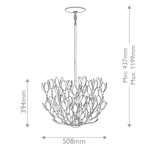 Lampa wisząca Flora - 3 źródła światła - Oksydowane złoto