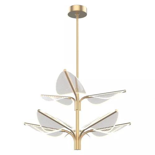 Duża lampa wisząca LED Floriana - Naturalny mosiądz
