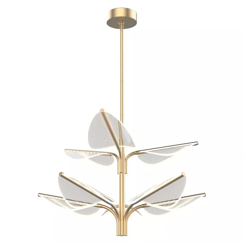 Duża lampa wisząca LED Floriana - Naturalny mosiądz