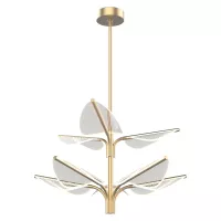 Duża lampa wisząca LED Floriana - Naturalny mosiądz