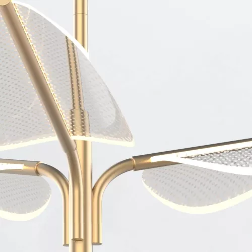 Duża lampa wisząca LED Floriana - Naturalny mosiądz