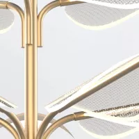 Duża lampa wisząca LED Floriana - Naturalny mosiądz