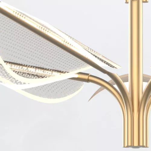 Duża lampa wisząca LED Floriana - Naturalny mosiądz