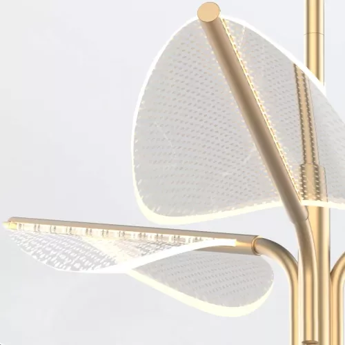 Duża lampa wisząca LED Floriana - Naturalny mosiądz