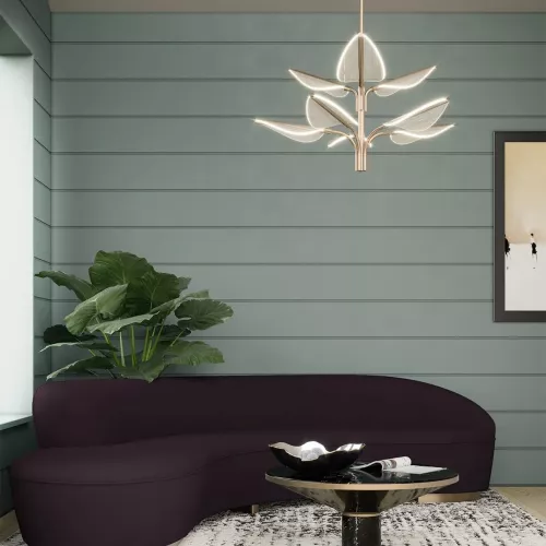 Duża lampa wisząca LED Floriana - Naturalny mosiądz