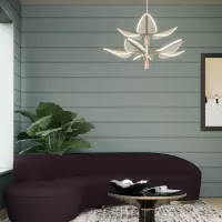 Duża lampa wisząca LED Floriana - Naturalny mosiądz