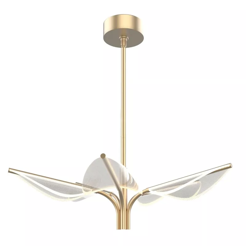 Mała lampa wisząca LED Floriana - Naturalny mosiądz