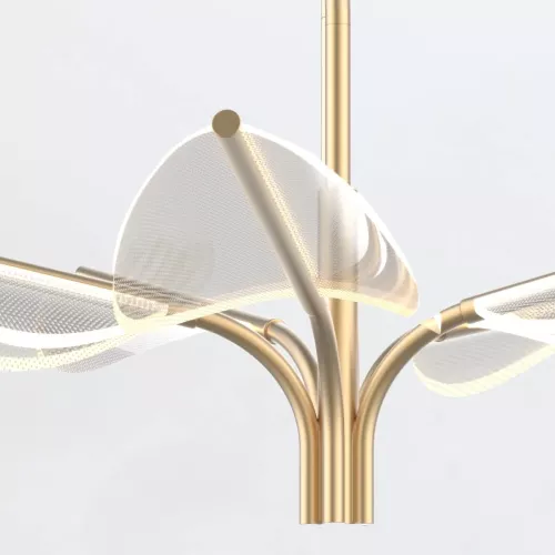 Mała lampa wisząca LED Floriana - Naturalny mosiądz