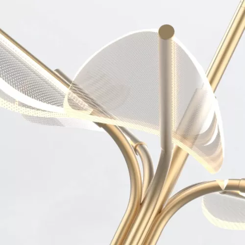 Mała lampa wisząca LED Floriana - Naturalny mosiądz