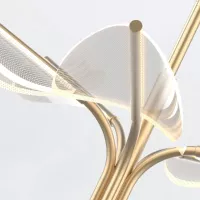 Mała lampa wisząca LED Floriana - Naturalny mosiądz