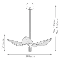 Mała lampa wisząca LED Floriana - Naturalny mosiądz
