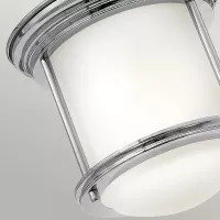 Mały plafon Hadrian - 1 źródło światła - Chrom - Opalowy klosza