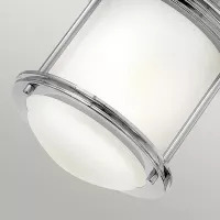Mały plafon Hadrian - 1 źródło światła - Chrom - Opalowy klosza
