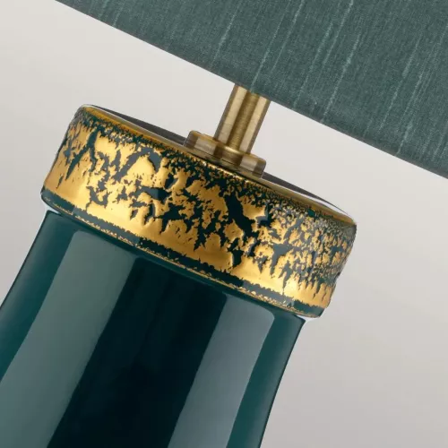 Lampa stołowa Havering - 1 źródło światła - Turkusowy, postarzany mosiądz