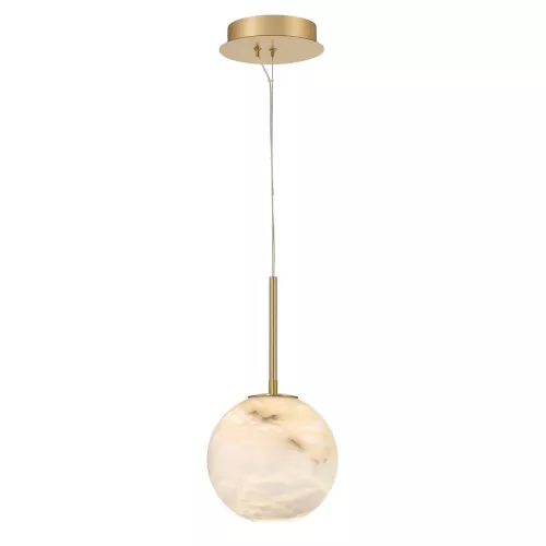 Mała lampa wisząca Kepler - 1 źródło światła - Szczotkowane złoto