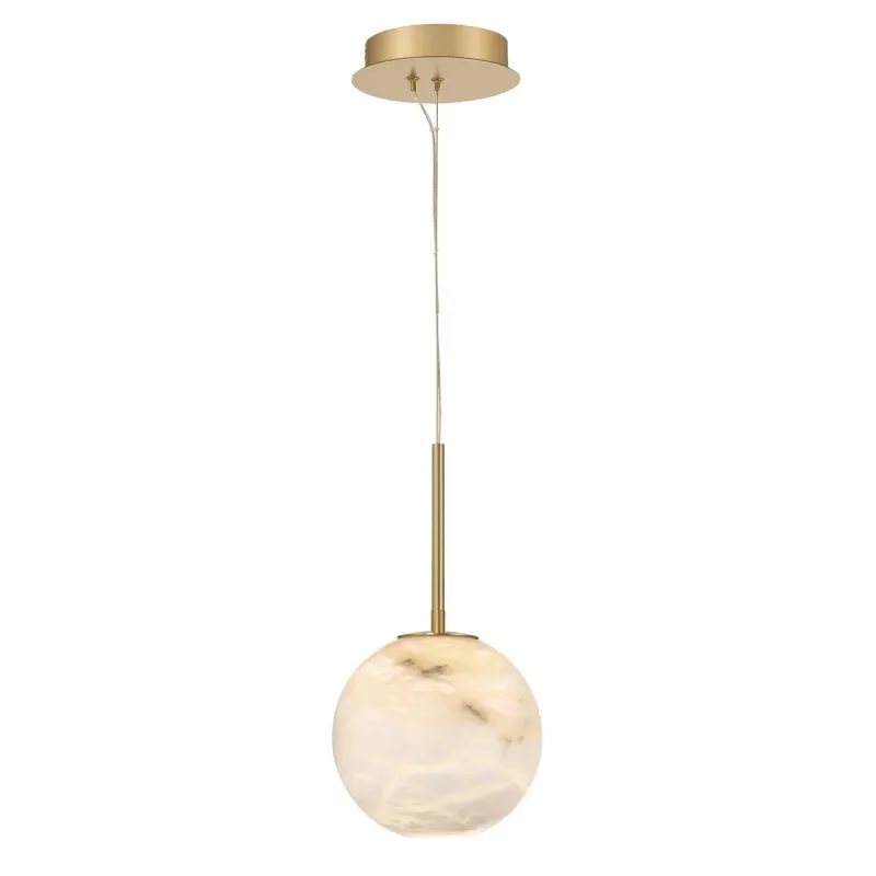 Mała lampa wisząca Kepler - 1 źródło światła - Szczotkowane złoto