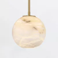 Mała lampa wisząca Kepler - 1 źródło światła - Szczotkowane złoto