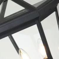 Latarnia cokołowa Alford Place - 2 źródła światła - Muzealna czerń