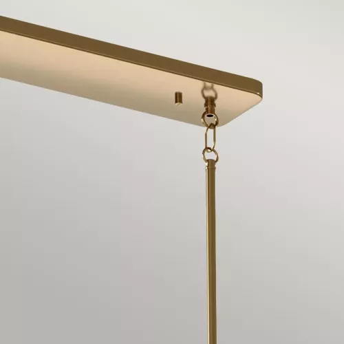 Lampa wyspowa Kimrose - 10 źródeł światła - Szczotkowany naturalny mosiądz