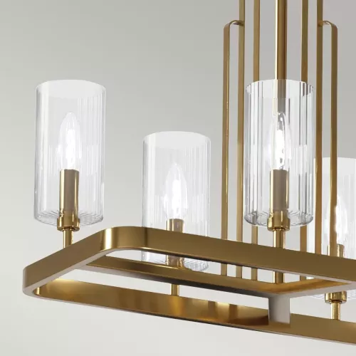 Lampa wyspowa Kimrose - 10 źródeł światła - Szczotkowany naturalny mosiądz
