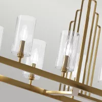 Lampa wyspowa Kimrose - 10 źródeł światła - Szczotkowany naturalny mosiądz