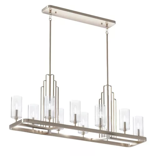 Lampa wyspowa Kimrose - 10 źródeł światła - Polerowany nikiel