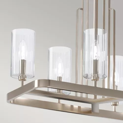 Lampa wyspowa Kimrose - 10 źródeł światła - Polerowany nikiel
