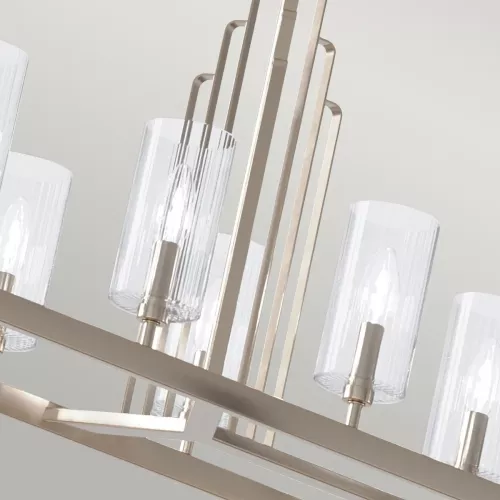 Lampa wyspowa Kimrose - 10 źródeł światła - Polerowany nikiel
