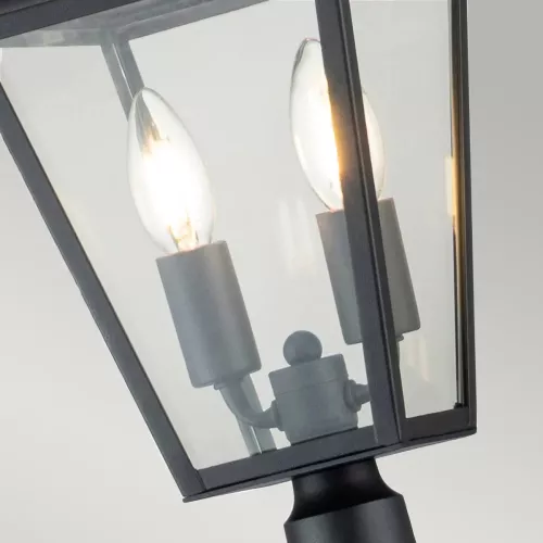 Latarnia słupkowa Alford Place - 2 źródła światła - Muzealna czerń