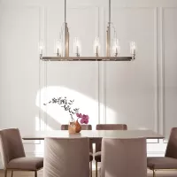 Lampa wyspowa Kimrose - 10 źródeł światła - Polerowany nikiel