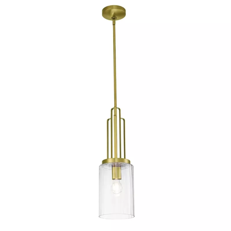 Lampa wisząca Kimrose - 1 źródło światła - Szczotkowany naturalny mosiądz