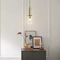 Lampa wisząca Kimrose - 1 źródło światła - Szczotkowany naturalny mosiądz