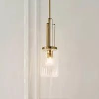 Lampa wisząca Kimrose - 1 źródło światła - Szczotkowany naturalny mosiądz