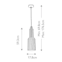 Lampa wisząca Kimrose - 1 źródło światła - Szczotkowany naturalny mosiądz