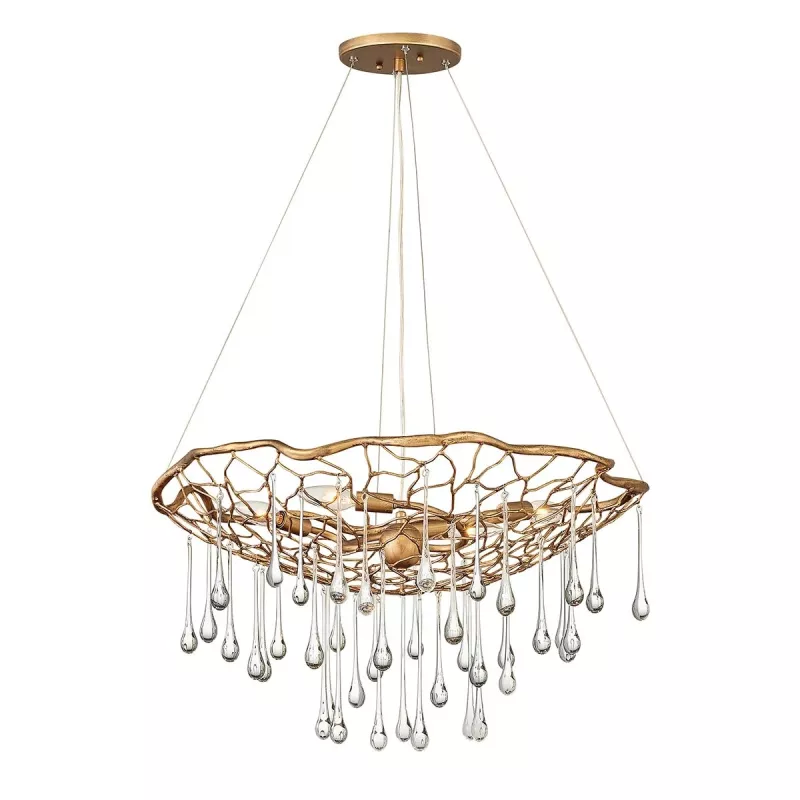 Lampa wisząca Laguna - 4 źródła światła - Oksydowane złoto