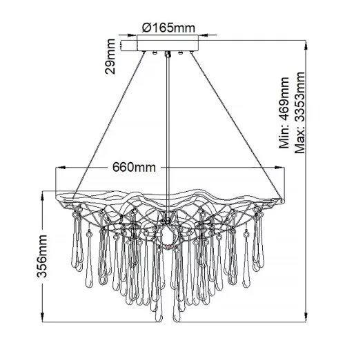 Lampa wisząca Laguna - 4 źródła światła - Oksydowane złoto
