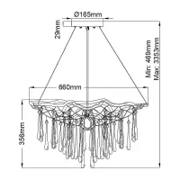 Lampa wisząca Laguna - 4 źródła światła - Oksydowane złoto