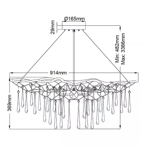 Lampa wisząca Laguna - 6 źródeł światła - Oksydowane złoto